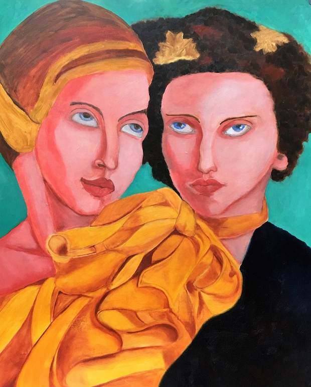 Tableau d'Aiby: 'La brune et la blonde''